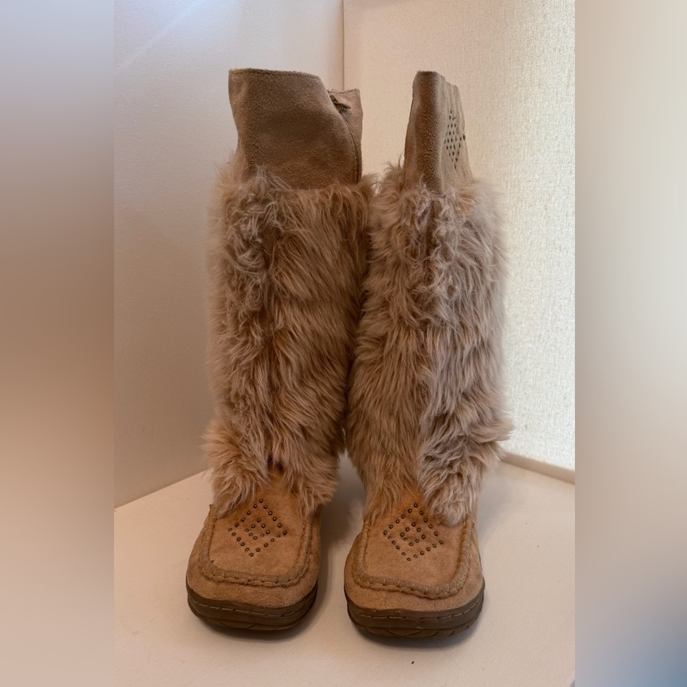 Faux Fur Tan Boots